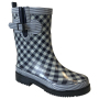 Hot Sale Fashion Plaid Natural Rubber Rain Boots