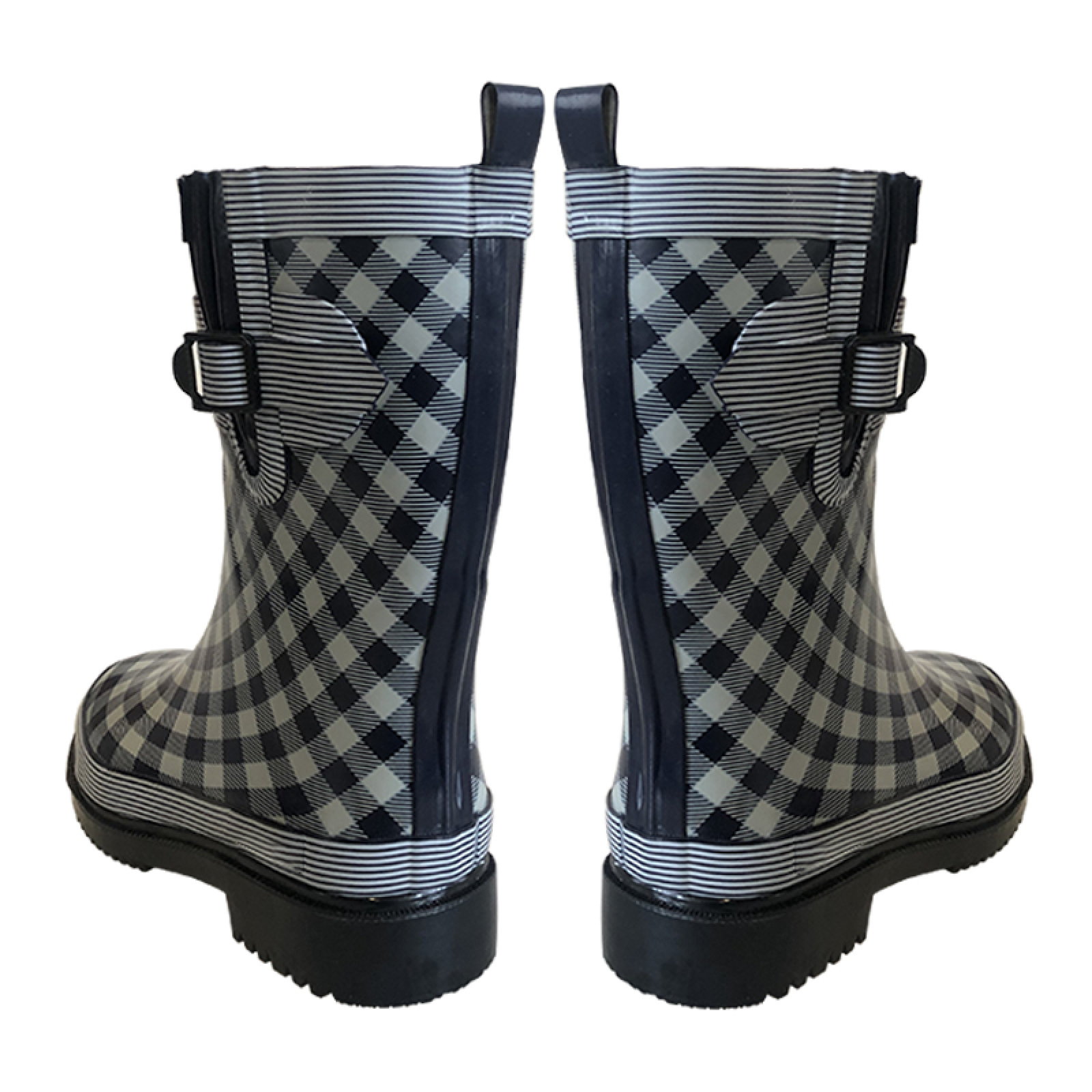 Hot Sale Fashion Plaid Natural Rubber Rain Boots