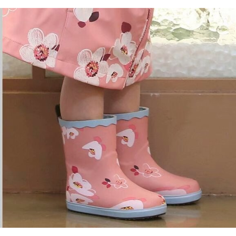 New Design Custom Waterproof Children Wellies Fashion Gumboots Kids Rubber Shoes Baby Rain Boots With Printing