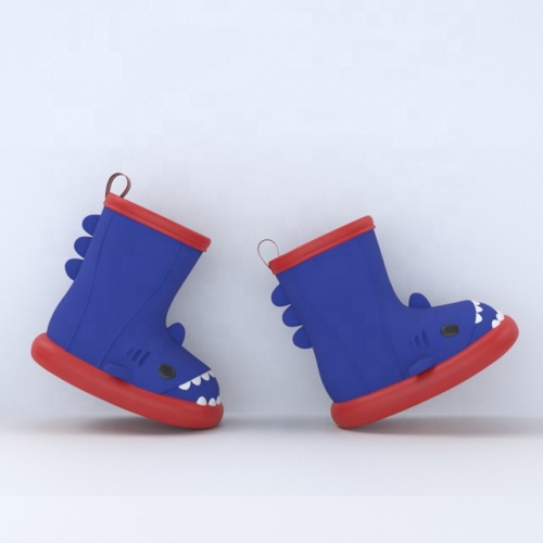 Wholesale Outdoor Children Comfortable Rain Boots Kids Cute Shark Rnjection Shoes PVC Boots