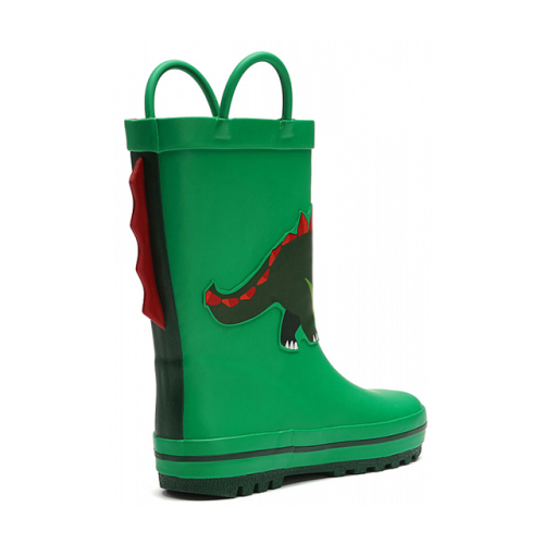 Baby Rain Boots Anti-slip Green  3D Printing Custom Rain Boots Kids Waterproof  Rubber wellies