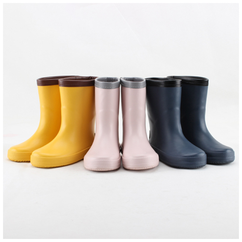 Customized Colorful Kids Rubber Rain Boots Waterproof Fashion Wellies With Mould sole Durable Children Gumboots