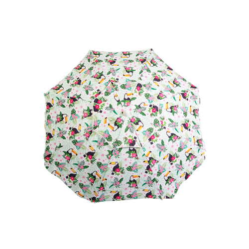 Customized Colorful Lightweight Fiberglass Pole Flower Printing Beach Sun Umbrella For Wholesale