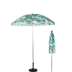 Customized Colorful Lightweight Fiberglass Pole Flower Printing Beach Sun Umbrella For Wholesale