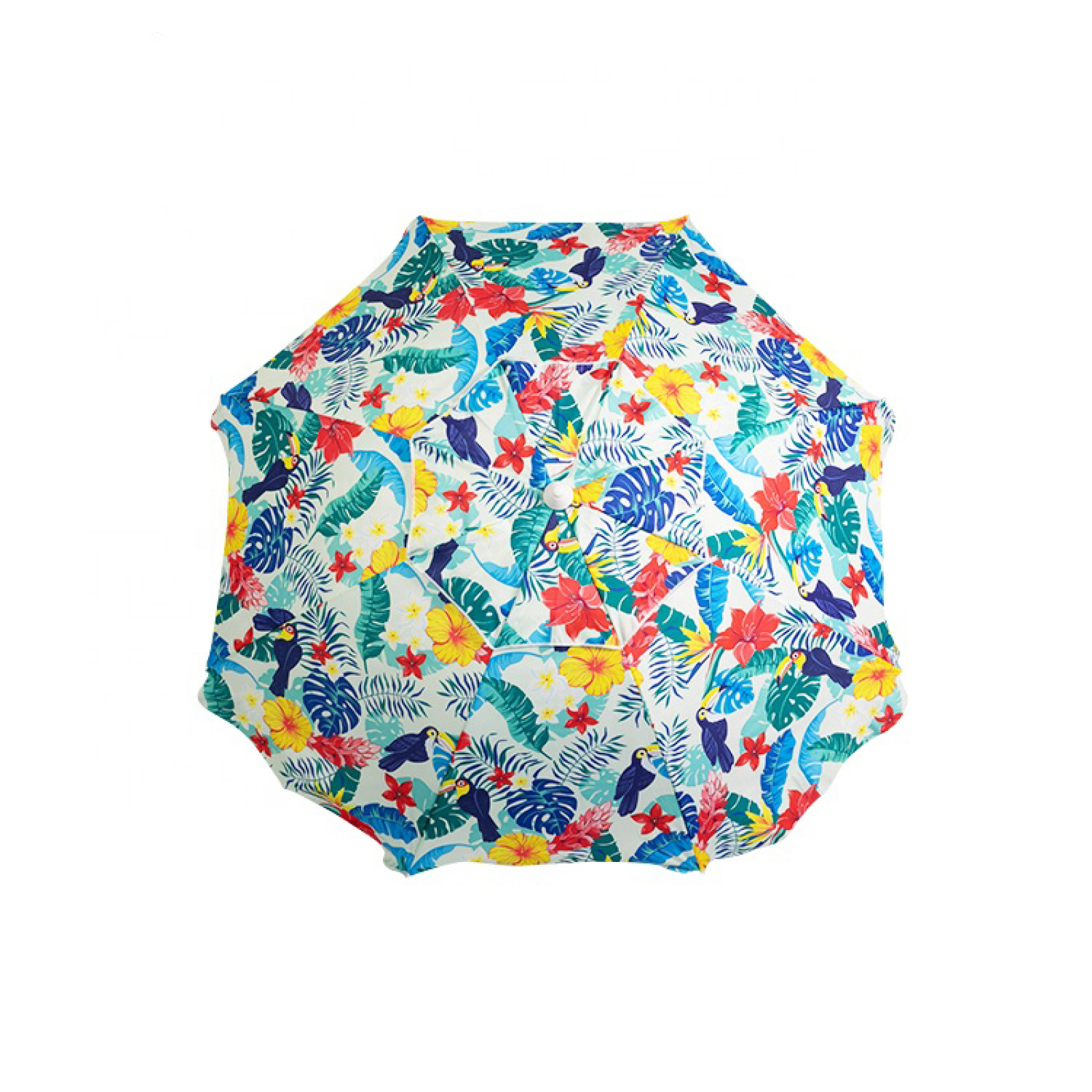 Customized Colorful Lightweight Fiberglass Pole Flower Printing Beach Sun Umbrella For Wholesale