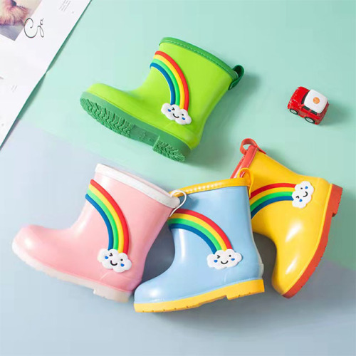 Wholesale 100% Waterproof Light Weight Kids Rain Boots PVC Children Rain Boots