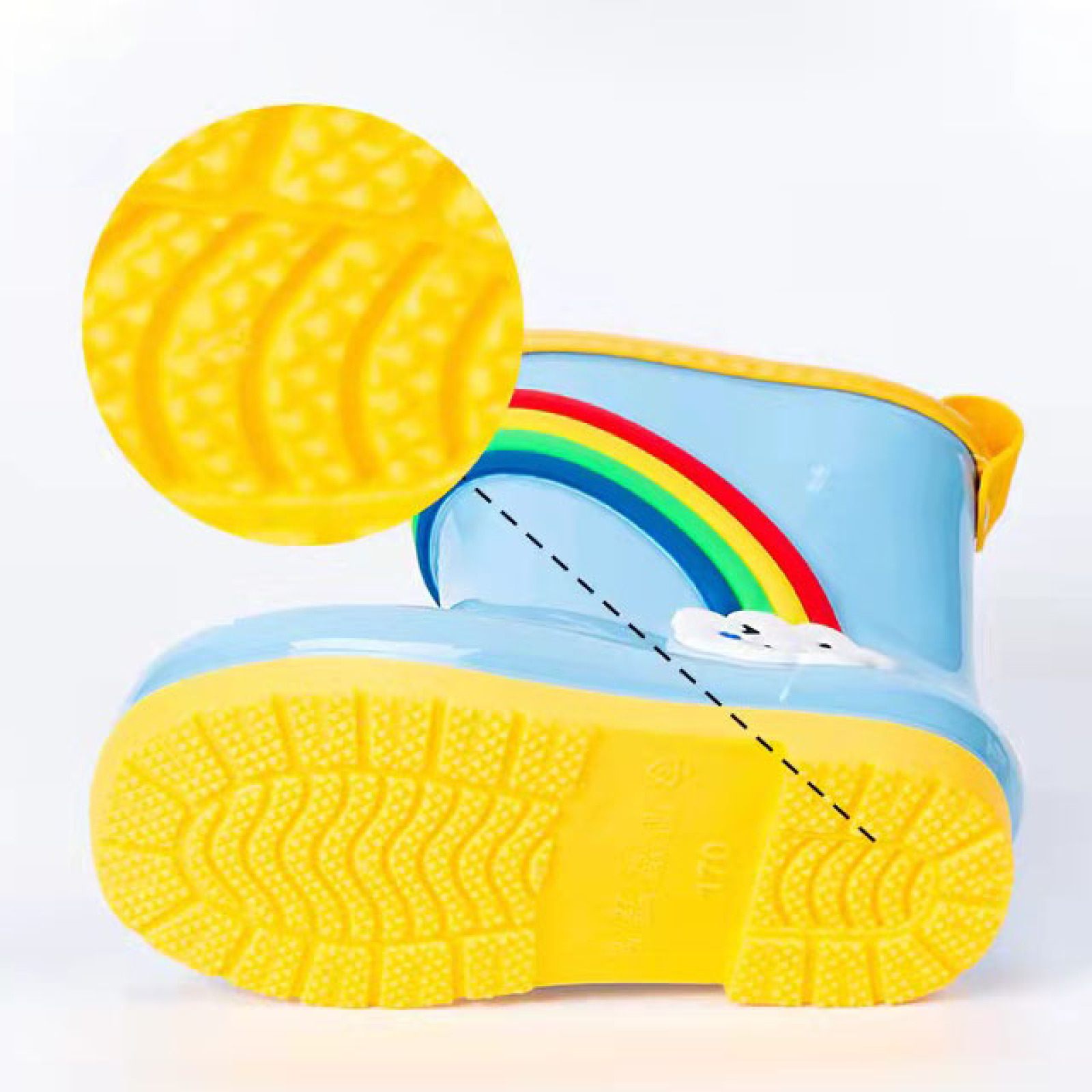 Wholesale 100% Waterproof Light Weight Kids Rain Boots PVC Children Rain Boots
