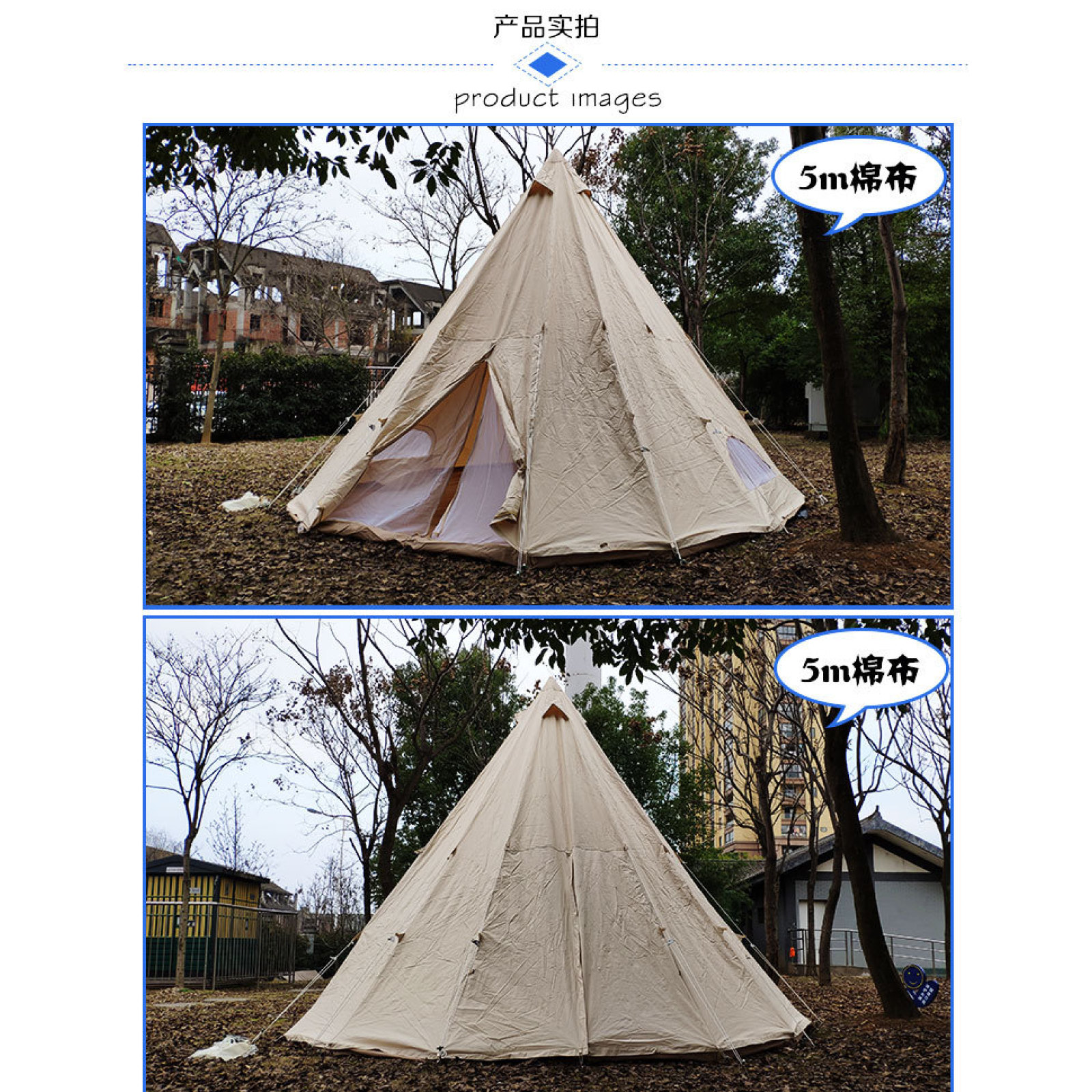 Glamping Camping Luxury Cotton Canvas Outdoor Teepee Tipi Indian Tent