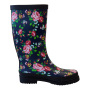Women's Flower Printed Sexy Rubber Rain Boots High Cut Wellington Boots For Ladies