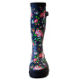 Women's Flower Printed Sexy Rubber Rain Boots High Cut Wellington Boots For Ladies