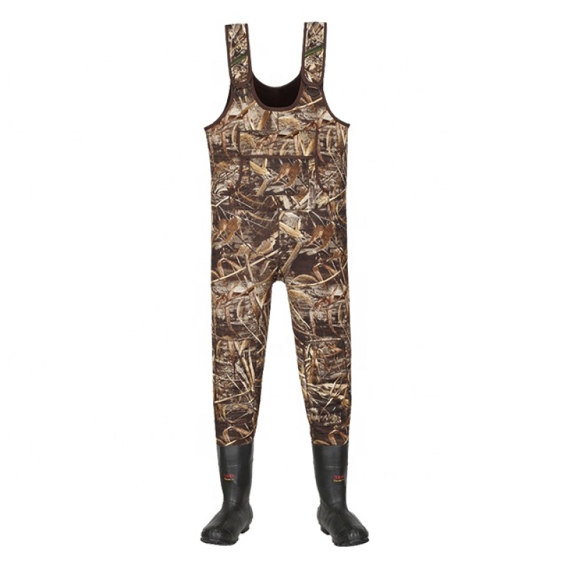 Outdoor Camo Neoprene Fishing Wader with 2000gr Thinsulate Rubber Boot