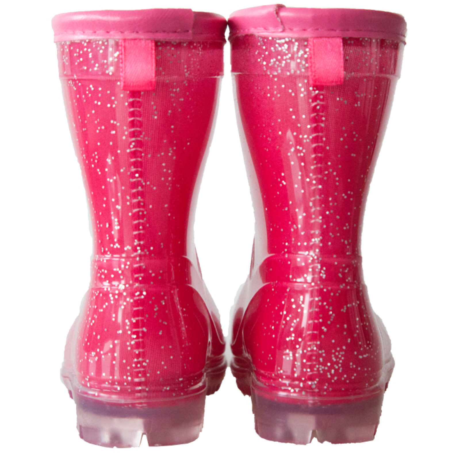 Girls Pink PVC Glitter PVC Rain Boots