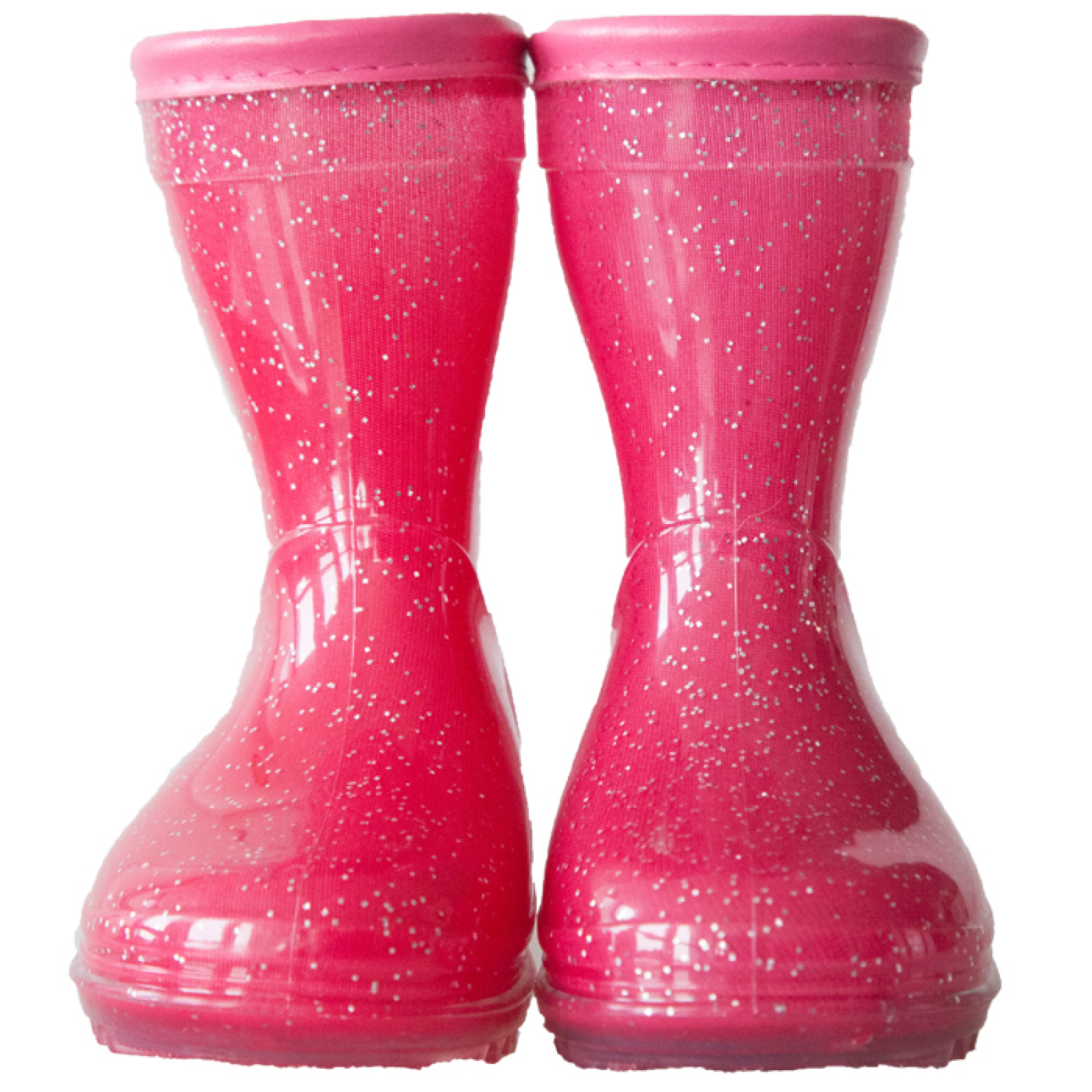Girls Pink PVC Glitter PVC Rain Boots