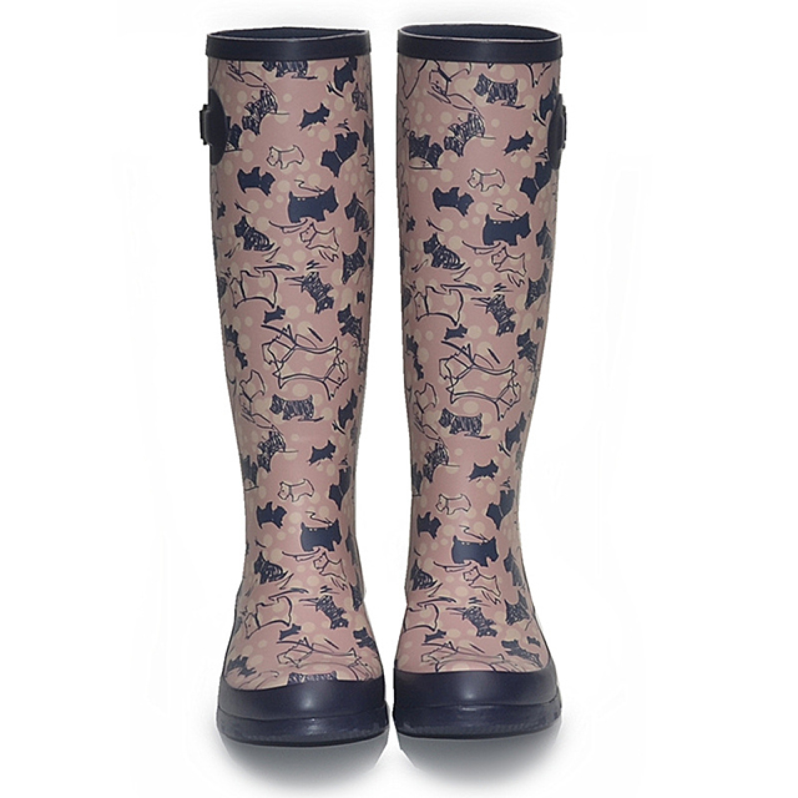 Fashion Waterproof High Women Boots Rubber Rain Shoes with Buckles for Ladies