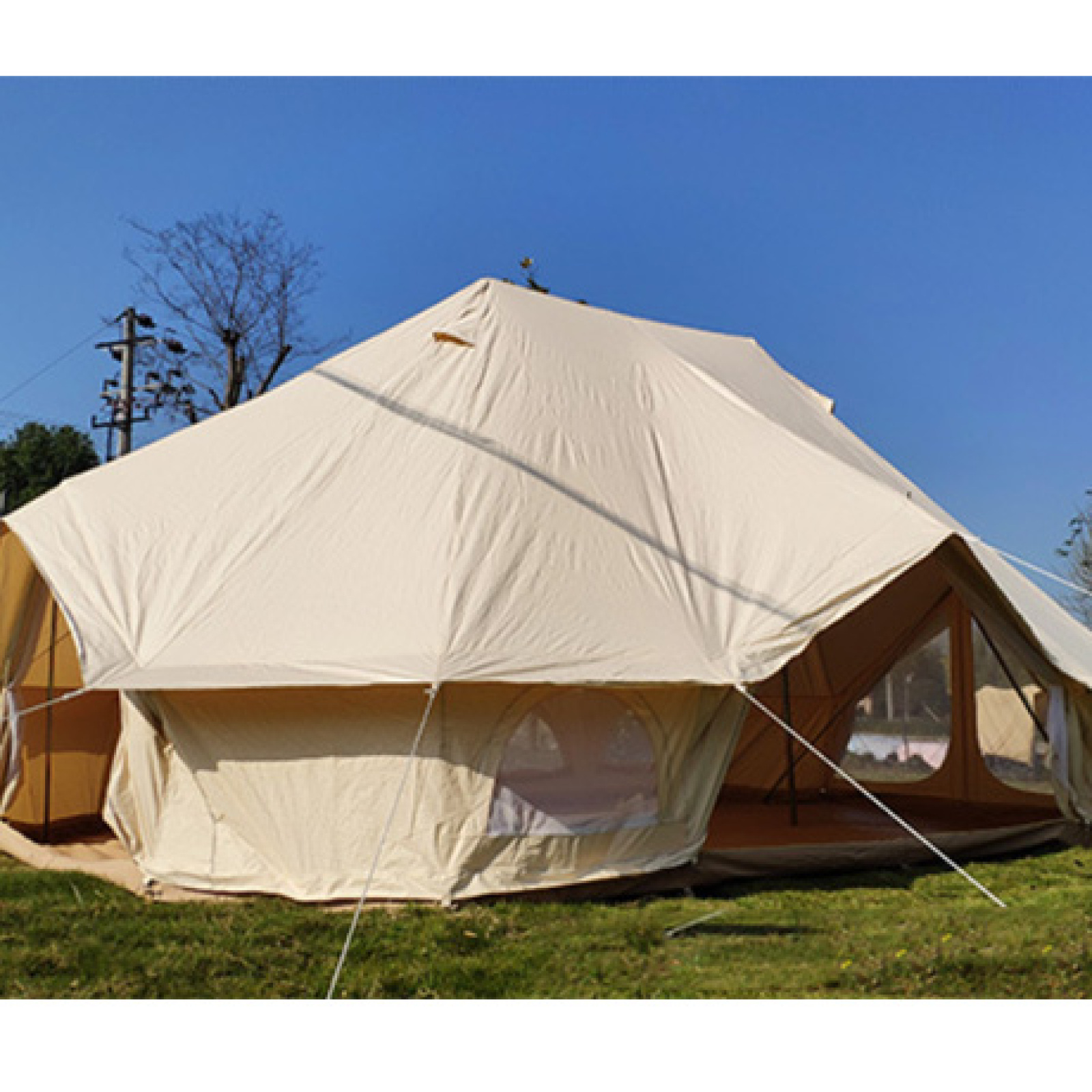 Customized Sunproof Wind Resistance Outdoor Camping Bell Tent Waterproof Canopy Emperor Bell Tent Wholesale