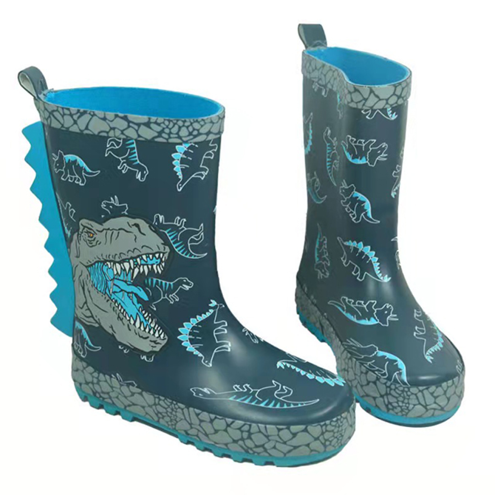 Wholesale 100% Waterproof Toddler Kids 3D Rubber Boots Kids Wellies Rain Boots
