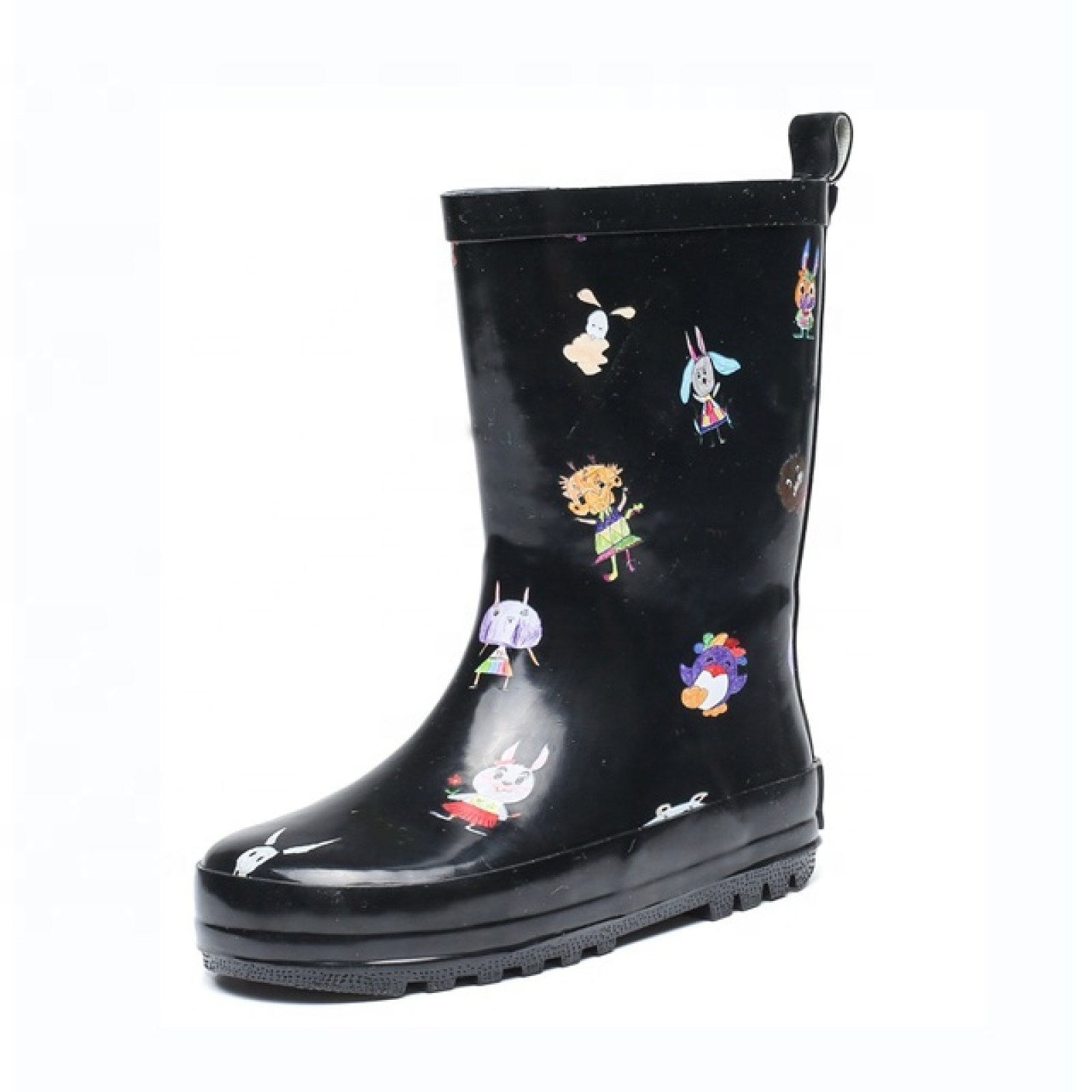 Customized Waterproof Wellies Gumboots Kids Rubber Rain Boots with Printing
