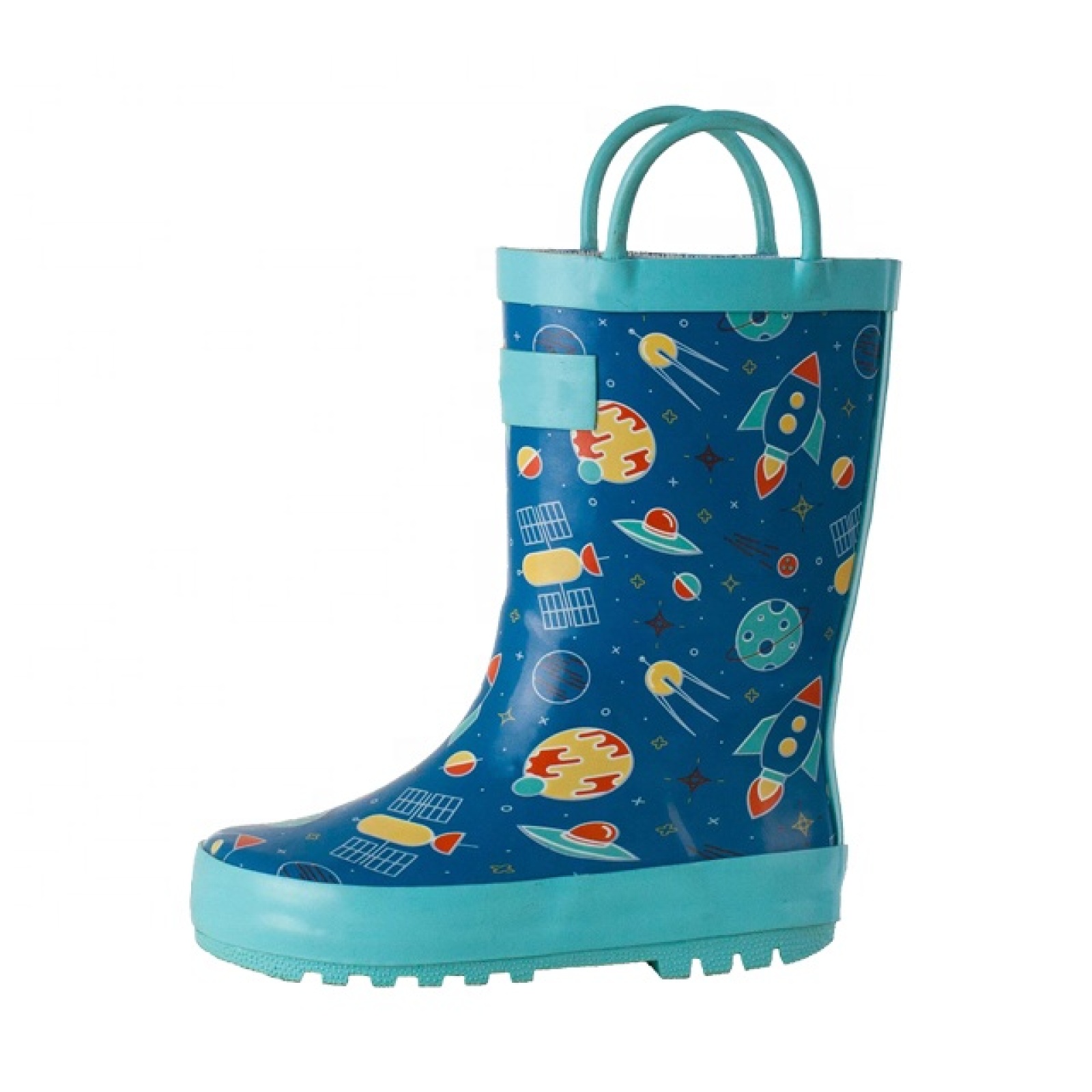 Wholesale Loop Handle Rubber Rain Boot Cute Cartoon Printed  Kids Rain Boots
