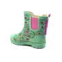 Green Toddlers Ankle-high Natural Rubber Boots Rain Shoes with Printing for Kids