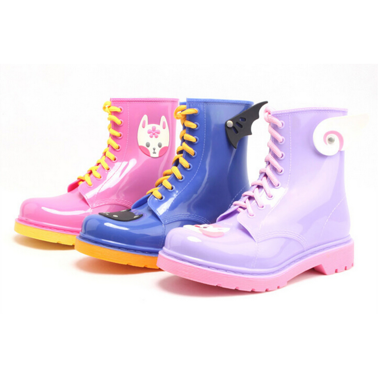 New Design Girls Lovely Solid Martin PVC Rain Boots