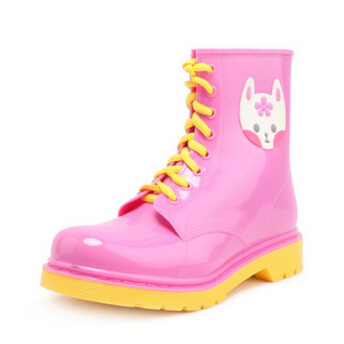 New Design Girls Lovely Solid Martin PVC Rain Boots