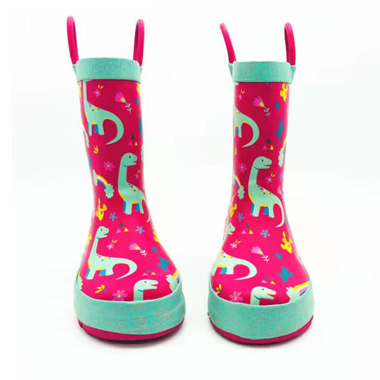 High-quality 100% Waterproof Kids Rubber Rain Boots Wellies Rain Boots With Pull-on handles