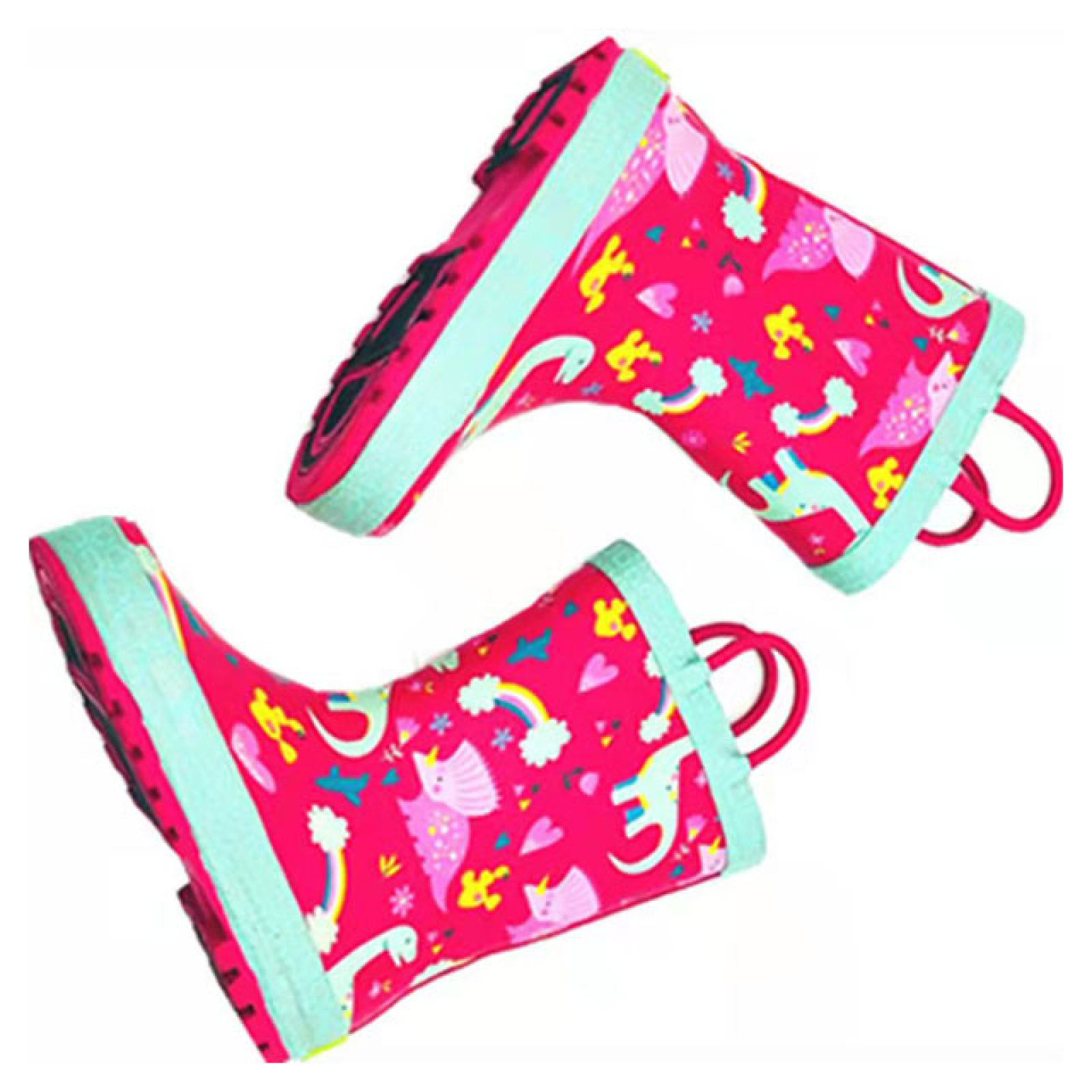 High-quality 100% Waterproof Kids Rubber Rain Boots Wellies Rain Boots With Pull-on handles