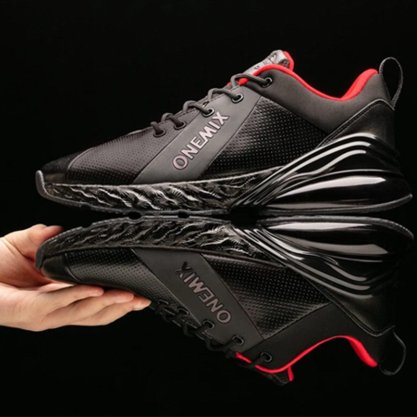 ONEMIX Winter Sneakers for Men Running Shoes Sports Outdoor Jogging Shoes Air Cushion Retro Walking Sneaker Casual Leather Shoes