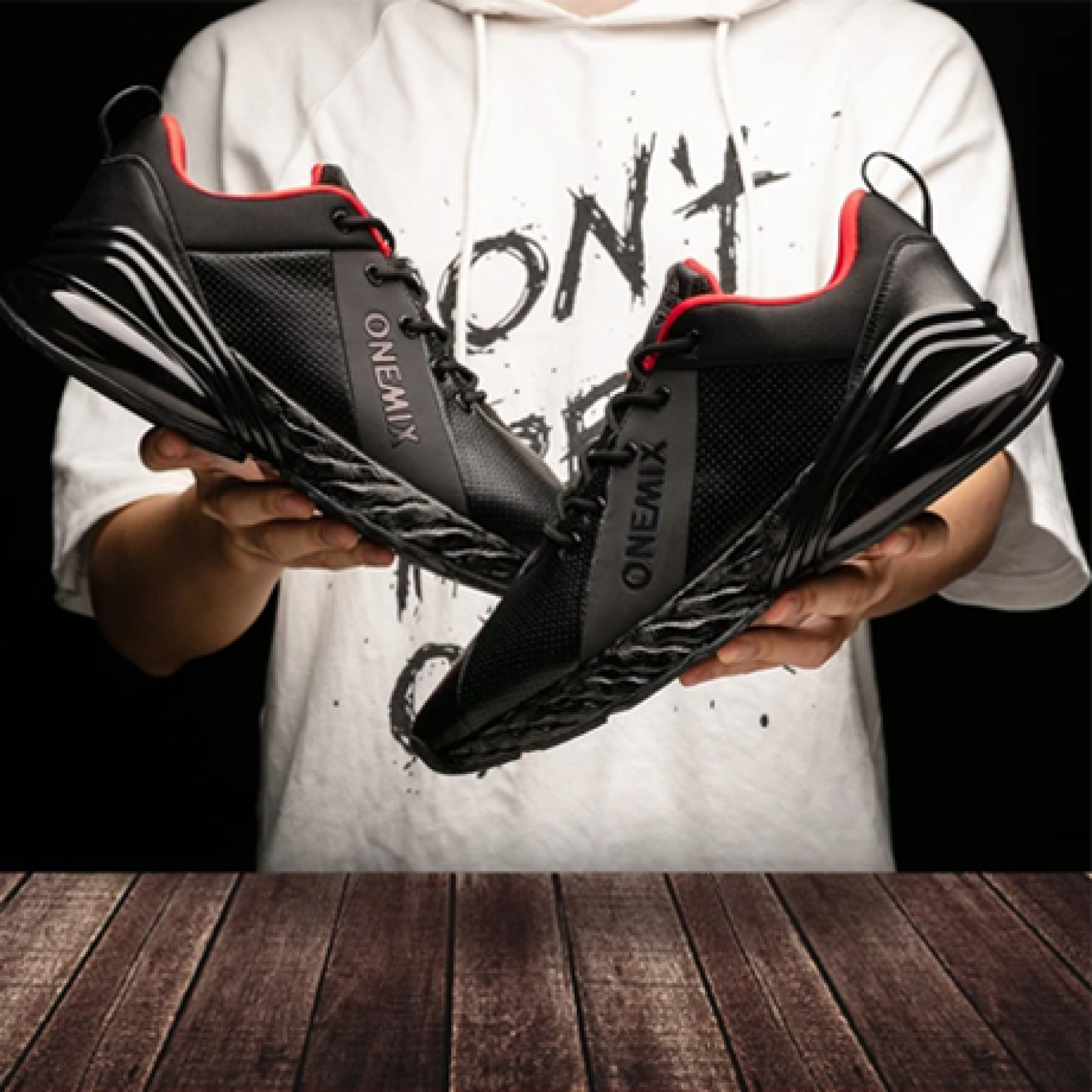 ONEMIX Winter Sneakers for Men Running Shoes Sports Outdoor Jogging Shoes Air Cushion Retro Walking Sneaker Casual Leather Shoes
