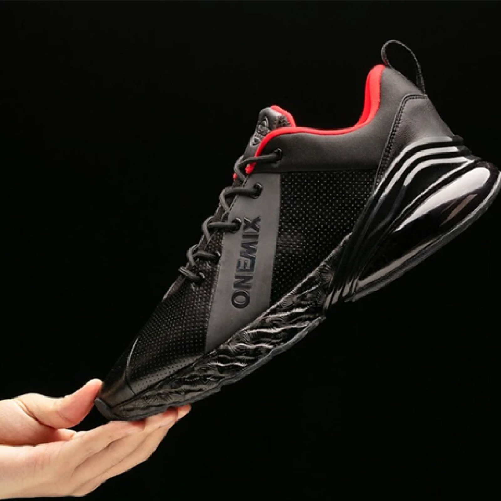 ONEMIX Winter Sneakers for Men Running Shoes Sports Outdoor Jogging Shoes Air Cushion Retro Walking Sneaker Casual Leather Shoes