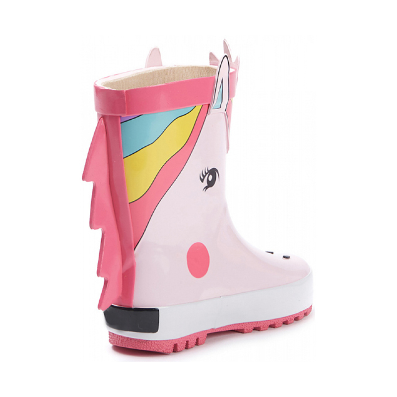 High-quality Custom Rain Boots Kids Waterproof Cute Anti-slip Pink  Printing 3D  Rubber Baby Rain Boots