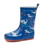 Custom Blue Rubber Wellies Anti-slip Design Your Own Waterproof Rain Boots for Kids With Printing