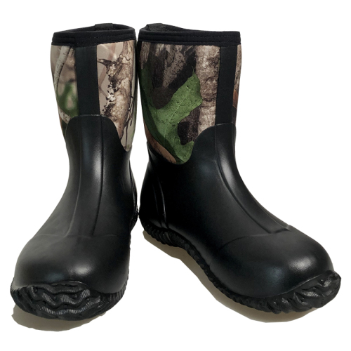 Kids Fashion Camo Neoprene Waterproof Rubber Rain Boots