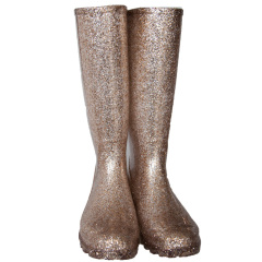 Ladies Glitter Waterproof PVC Wellington Rain Boots