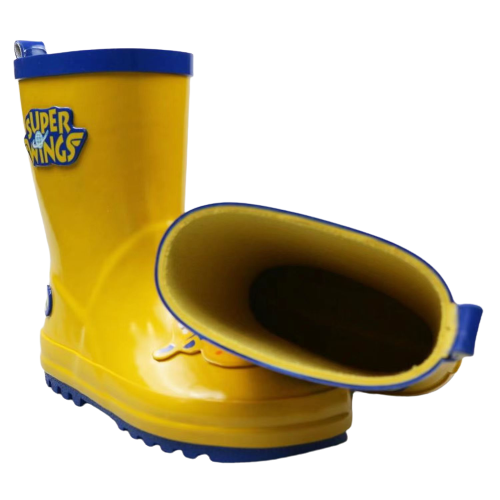 Anti-slip Children Rain Boots Yellow  3D Printing Custom Rain Boots Kids Waterproof  Rubber wellies