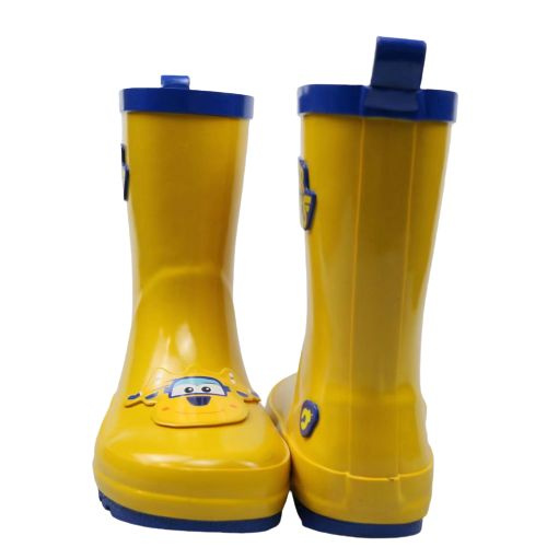 Anti-slip Children Rain Boots Yellow  3D Printing Custom Rain Boots Kids Waterproof  Rubber wellies