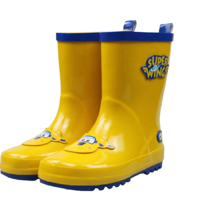 Anti-slip Children Rain Boots Yellow  3D Printing Custom Rain Boots Kids Waterproof  Rubber wellies