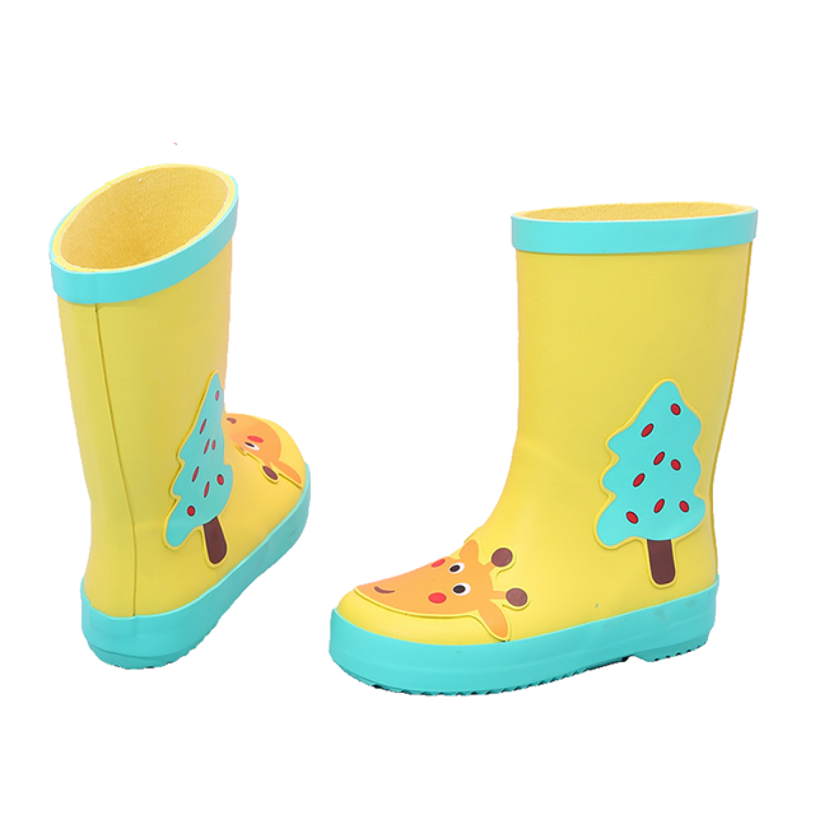Waterproof Baby Rubber Boots Rain Shoes with 3D Printing for Kids