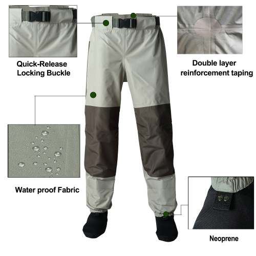 Outdoor Fly Fishing Pants Durable Waterproof Trousers Wading Breathable Waist Waders