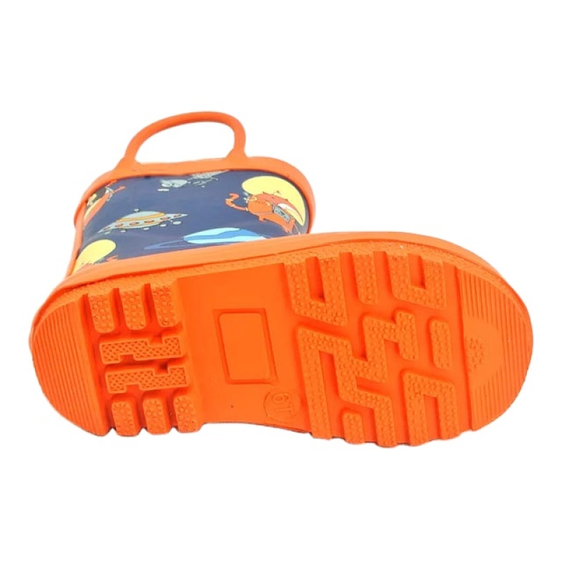 Hot Sale New Fashion Rubber Boots Printed Kids Wellies Waterproof Children Rain Boots with Handles