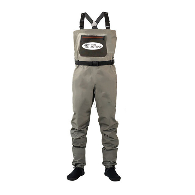 Men's Waterproof Breathable Trout Fishing Chest Height Stockingfoot Saltwater Fly Fishing Waders