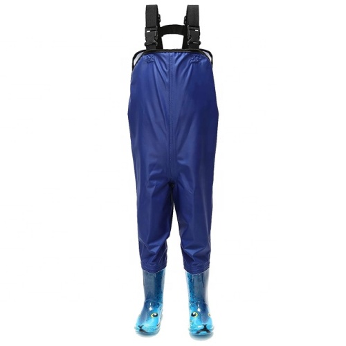 Kids Bootfoot Lightweight Chest Waders  2ply Nylon PVC Waterproof Fishing Hunting Children Waders with Boots