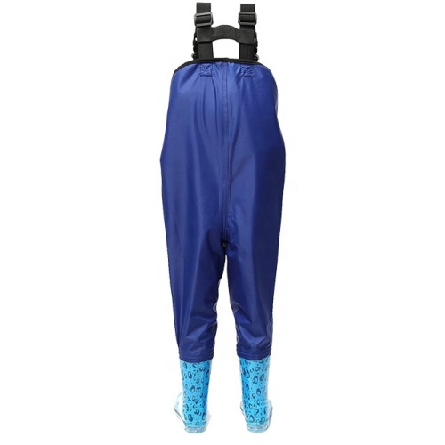 Kids Bootfoot Lightweight Chest Waders  2ply Nylon PVC Waterproof Fishing Hunting Children Waders with Boots