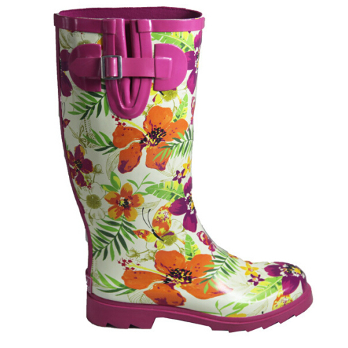 Green Women Fashion Rubber Rain Boots Manufacture