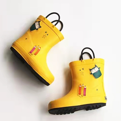 100% Waterproof Outdoor Gumboots Kids Wellies Rain Boots Kids Rubber Rain Boots With Pull-on Handles