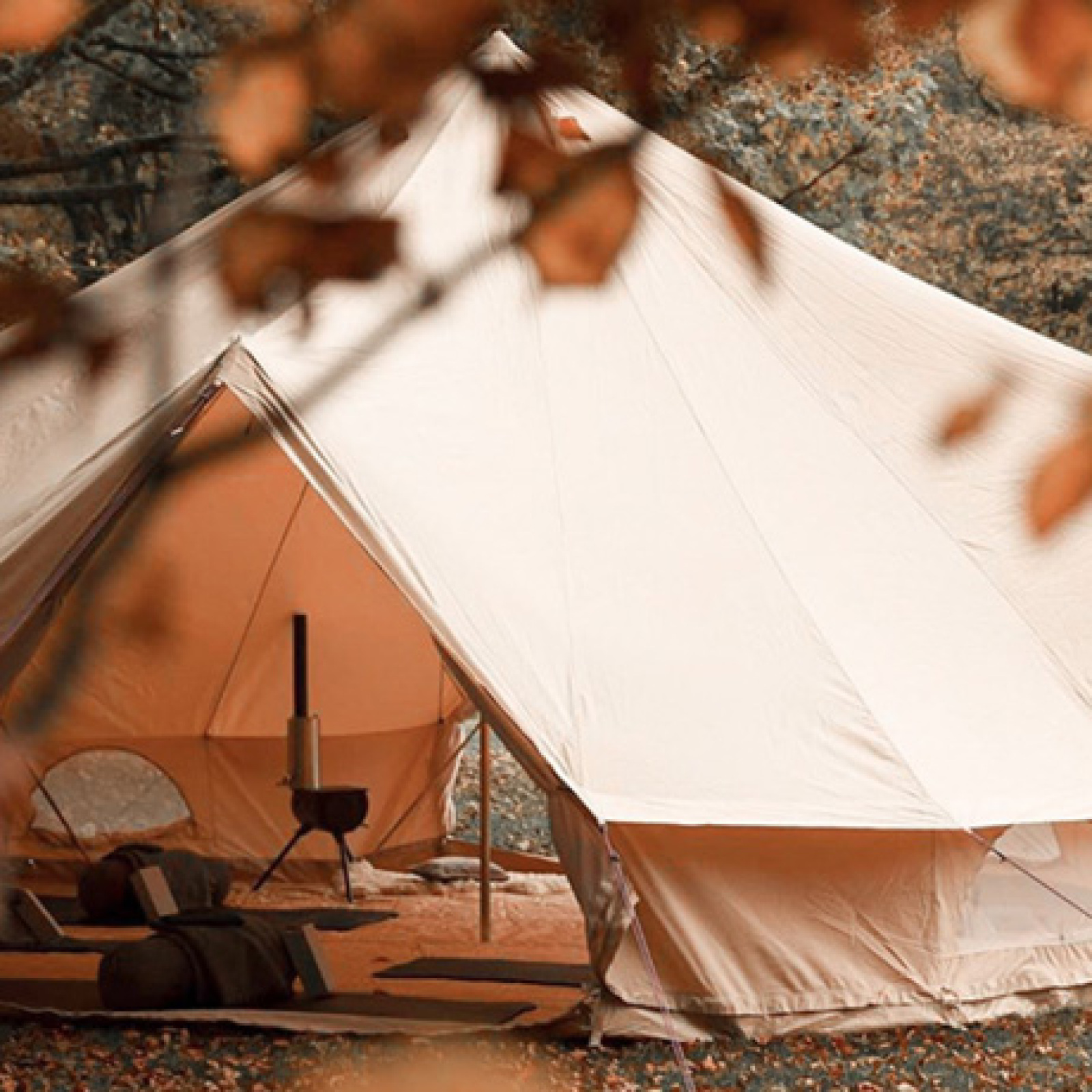 Hot Sales Outdoor Vintage Cotton Tent Customized Luxury Camping Mongolian Tent Waterproof Cotton White Bell Tent wholesale