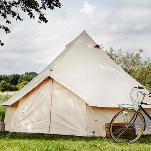 Hot Sales Outdoor Vintage Cotton Tent Customized Luxury Camping Mongolian Tent Waterproof Cotton White Bell Tent wholesale