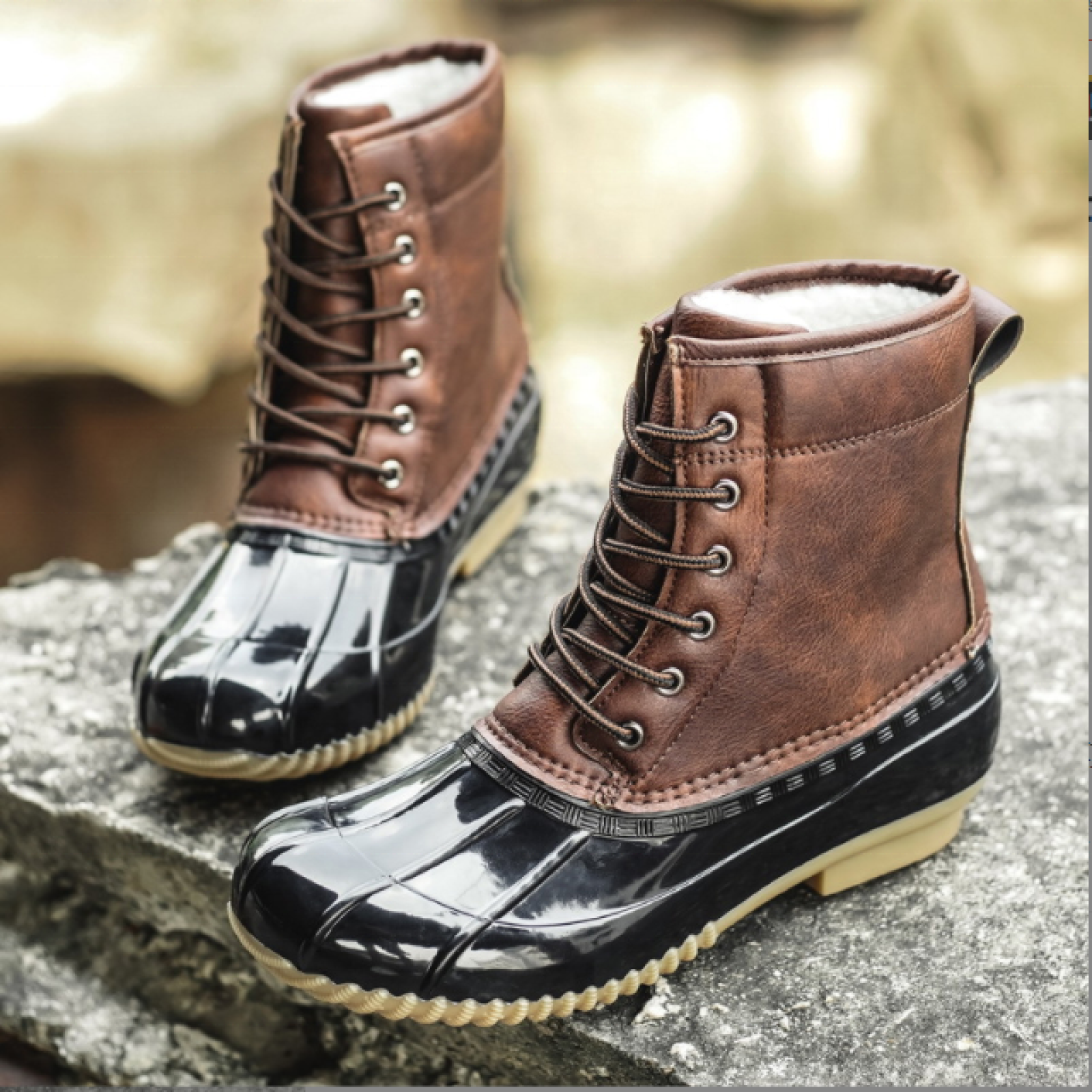 Customized Waterproof Women Rain Boots Fahion Warm Duck Boots Snow Boots with Fur