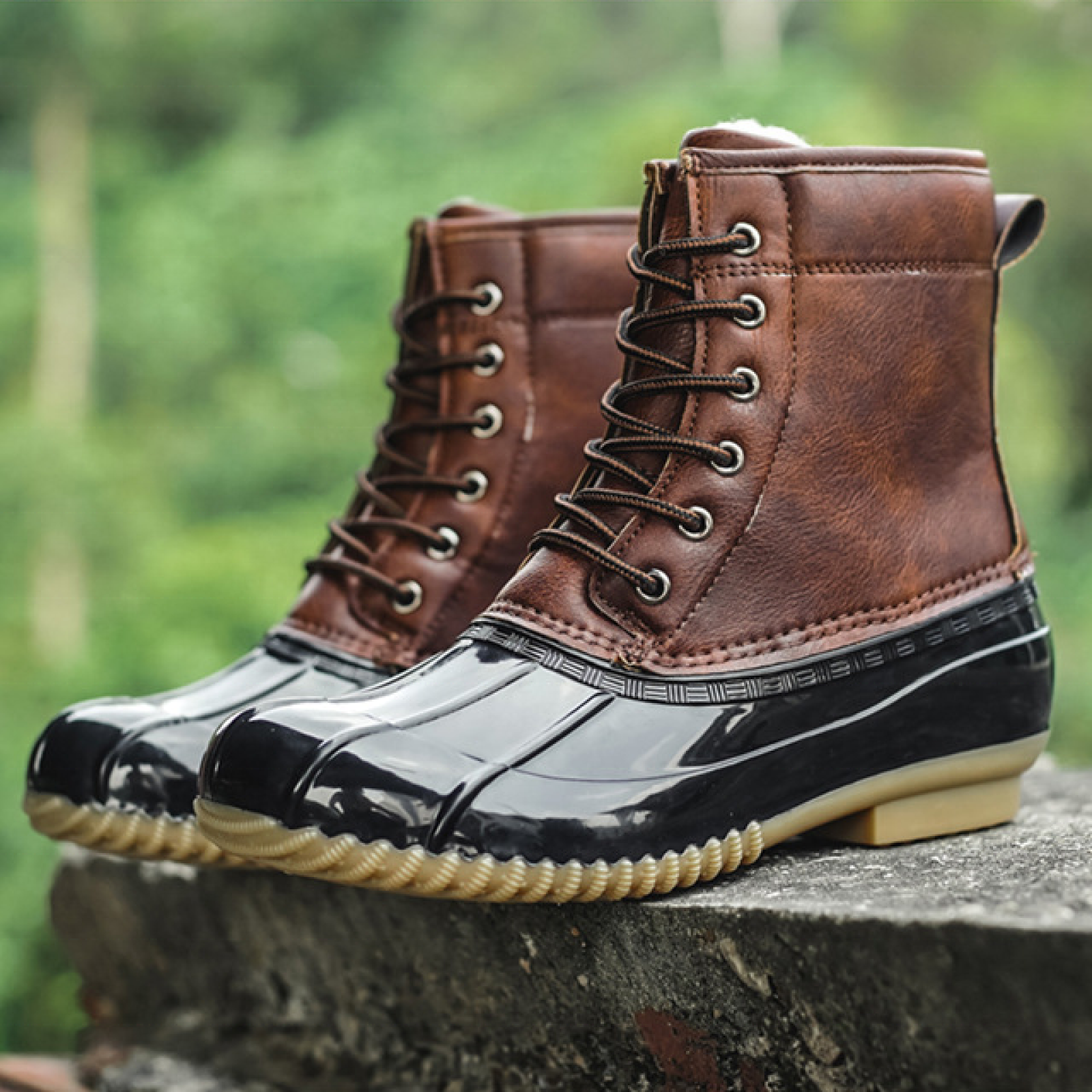 Customized Waterproof Women Rain Boots Fahion Warm Duck Boots Snow Boots with Fur