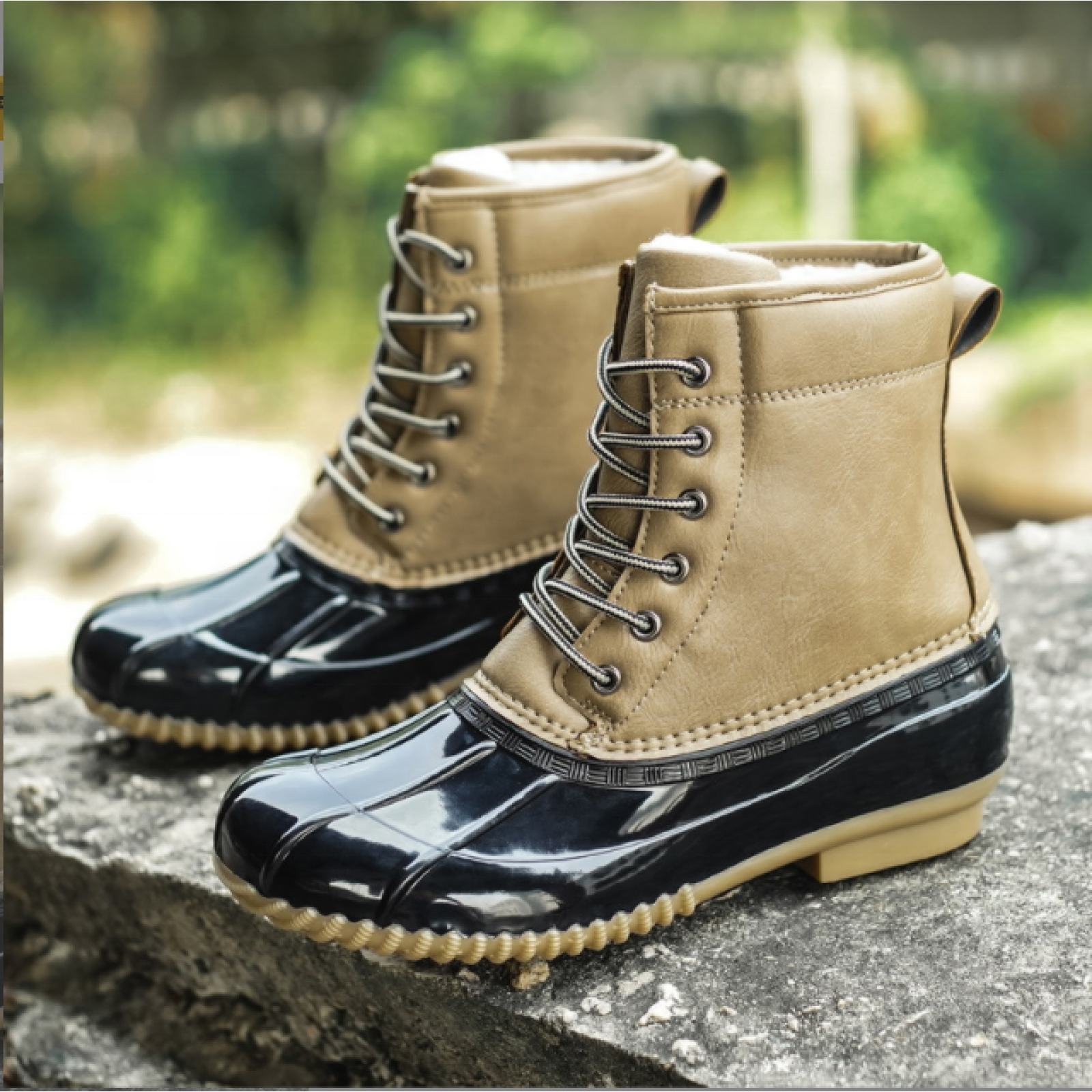 Customized Waterproof Women Rain Boots Fahion Warm Duck Boots Snow Boots with Fur